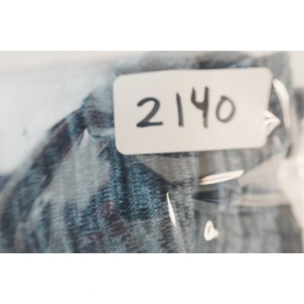 Rebellion Tunic Top Small Blue Space‎ Dye Lace Hem Long Sleeve Boho Casual
